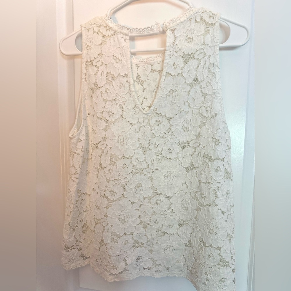 Elodie Lace Tank Top - White - Picture 3 of 9